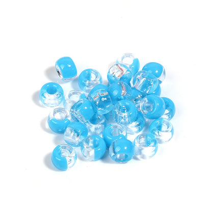 Clear Two-color Pony Beads 9mm Translucent Mixed Colors 200pcs 13