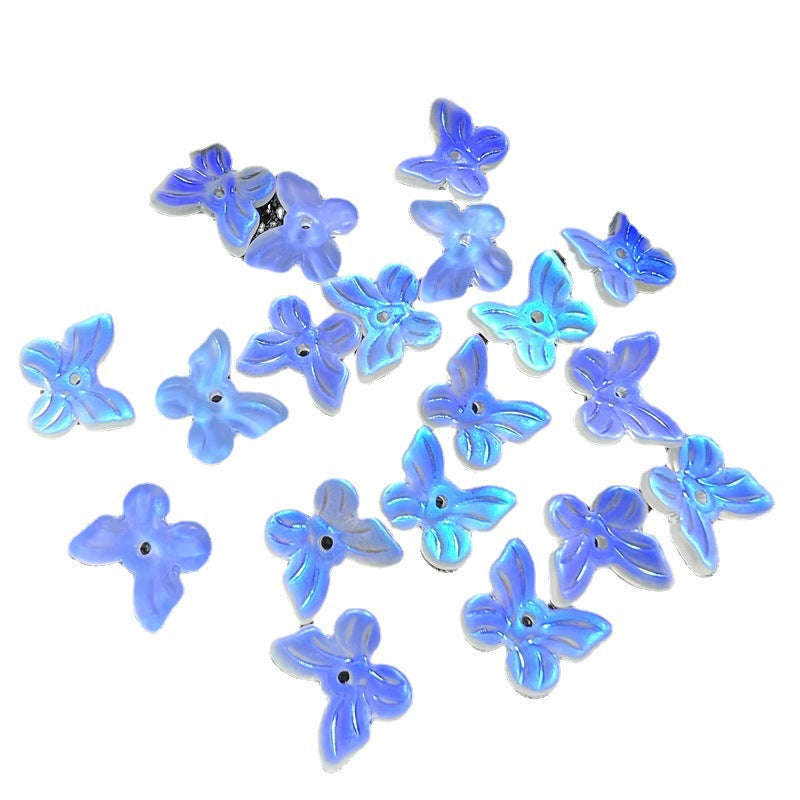 Czech Glass Beads Butterfly 11mm Gradient Purple Blue Green 50pcs 5