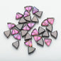 Electroplated Fan-Shaped Glass Beads 10mm Iridescent Pastel 30pcs 15
