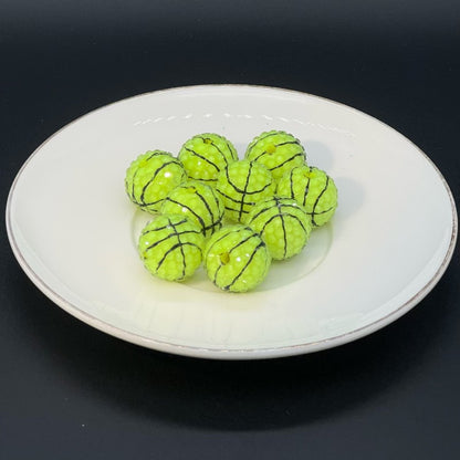 Sports Bubblegum Beads 20mm Basketball Pattern Acrylic 25pcs 13