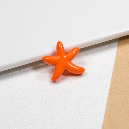 Irregular Starfish Acrylic Beads 21mm Glossy Mixed Colors 50pcs 17
