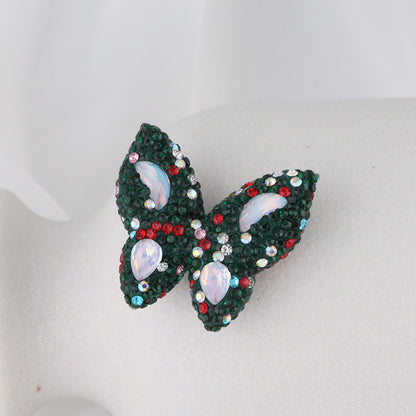 Polymer Clay Butterfly Rhinestone Beads 36mm Napal Style 2pcs 7