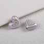 Plating Heart Acrylic Beads 18mm Spiral Pattern Glossy 50pcs 13