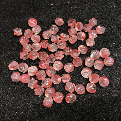Czech Glass Beads Pumpkin 8mm Pastel Glow Grooved 100pcs 16