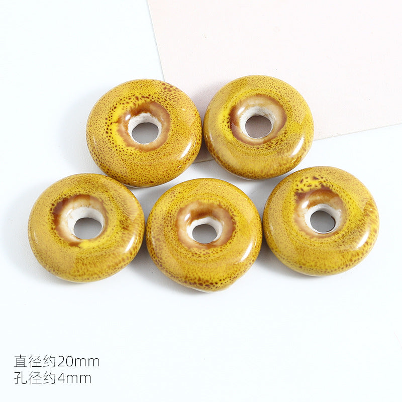 Ceramic Round Spacer Beads 20mm Antique Fambe Glaze 20pcs 8