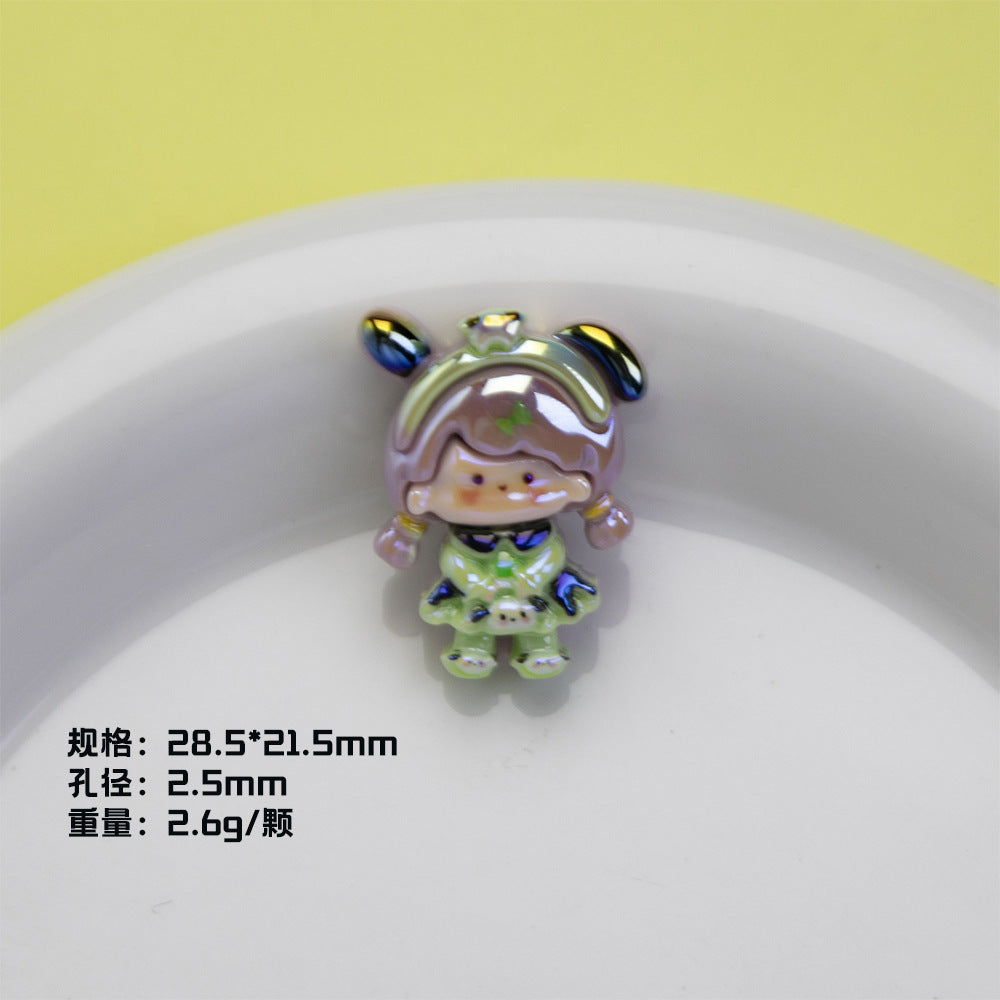 Plating Sanrio Resin Beads Glossy Pretty Girl Series 10pcs 9