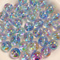 Clear Round Acrylic Beads 16mm UV Plated Rainbow Shimmer 200pcs 13