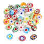 Multi Shaped Millefiori Glass Beads 7-11mm Colorful Glossy 20pcs 11
