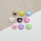 Bouquet and Heart Gift Box Metal Beads 13mm 16mm Pastel Painted 10pcs 22