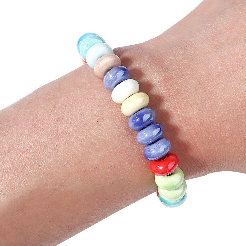 Ceramic Flat Round Spacer Beads 9mm Colored Abacus 55pcs 3