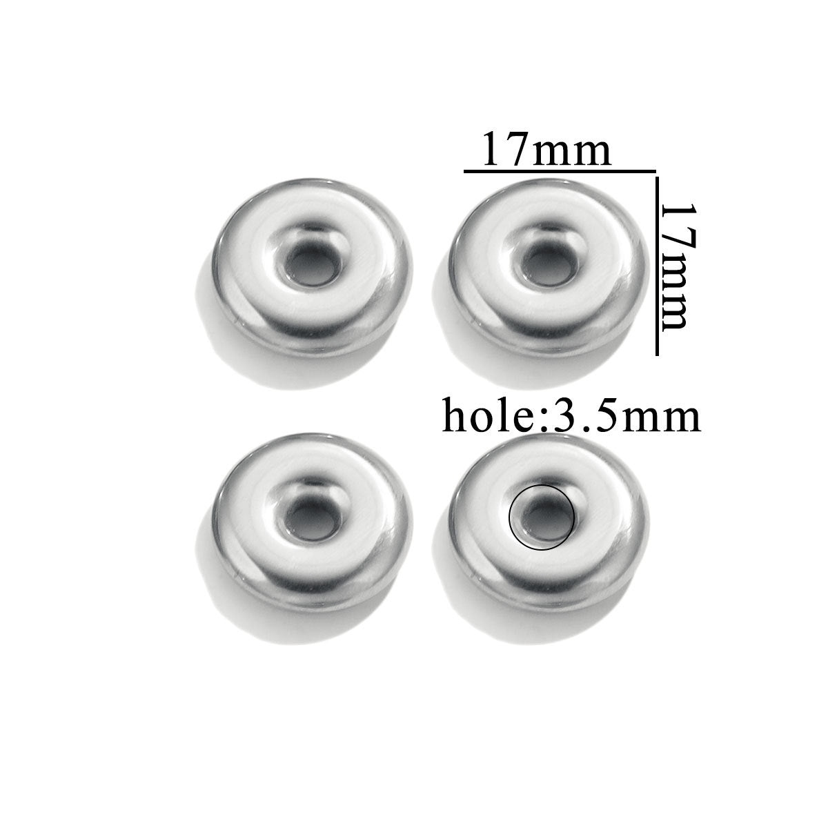 Stainless Steel Geometric Spacer Beads 5pcs 18
