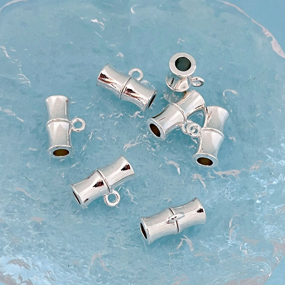 Tube Metal Beads 15mm Bamboo Joint Zinc Alloy 20pcs