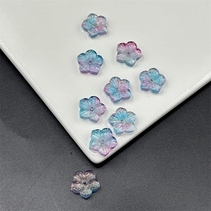 Czech Glass Beads Petals Pentagonal Plum Blossom 14mm Sky Blue 100pcs 10