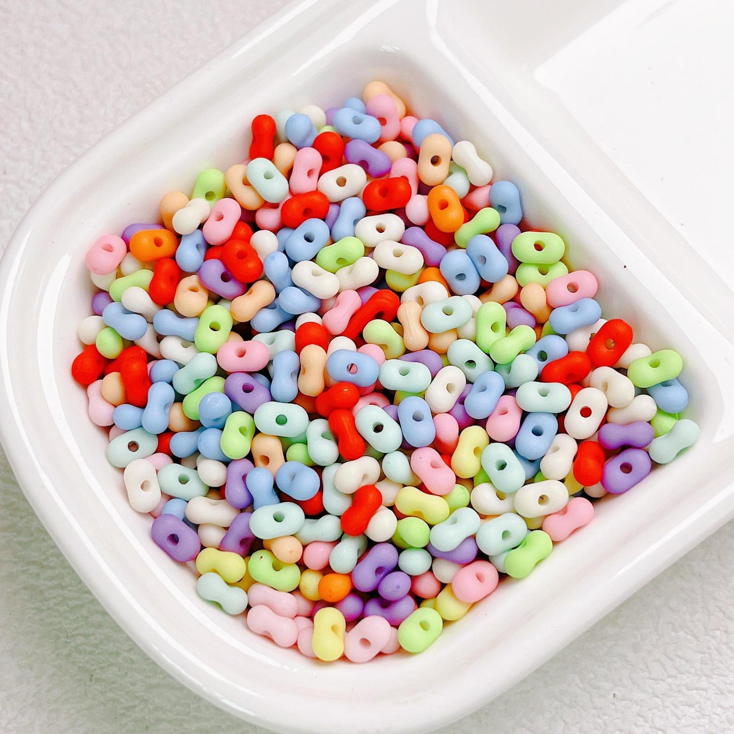 Clear Peanut Shaped Acrylic Beads 4x6.5mm Candy Series 200pcs 29