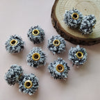 Fabric Fluffy Spacer Beads 15mm Two-Color Teddy 100pcs 3
