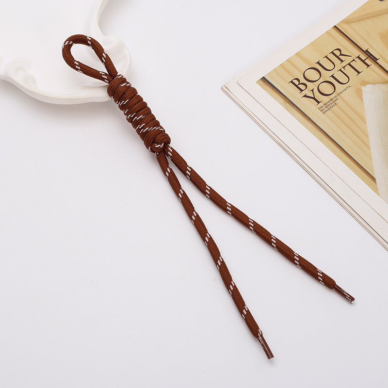 Two Tone Braided Rope Crochet Keychain Fabric Slim Durable 8pcs 14