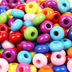 Acrylic Spacer Beads 14mm Candy Solid Color Large Hole 100pcs 10