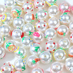 Hand Painted Acrylic Beads 12mm Enamel Cartoon Motifs 10pcs 2