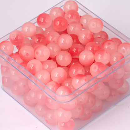 Crackle Round Glass Beads 10mm Dual Color Gradient Mix 50pcs 6