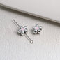 Silver Cherry Blossom Acrylic Beads 12mm Enamel 50pcs 7