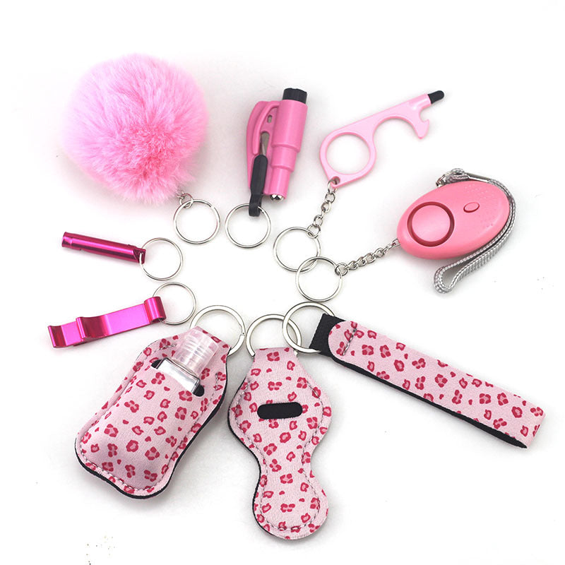 Self Defense Alarm Pompom Keychain Outdoor Safety 10 Pack 31