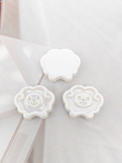 UV Plating Tiny Sheep Acrylic Flat Beads 24mm Glossy Face 50pcs 7