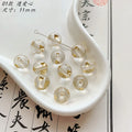 Transparent Love Star Acrylic Beads 8-11mm Gilded Vintage 100pcs 6