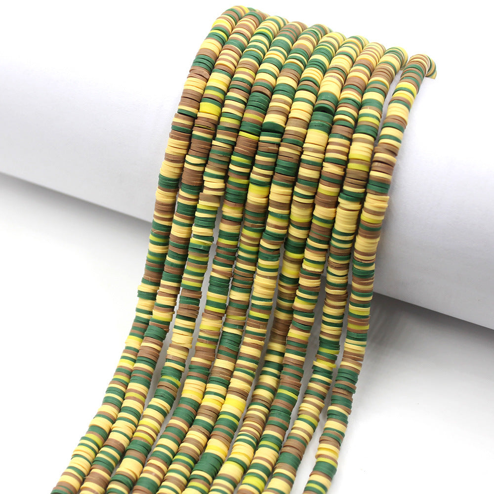 Flat Clay Beads 6mm Colorful Polymer Spacer Disc 10strands 25