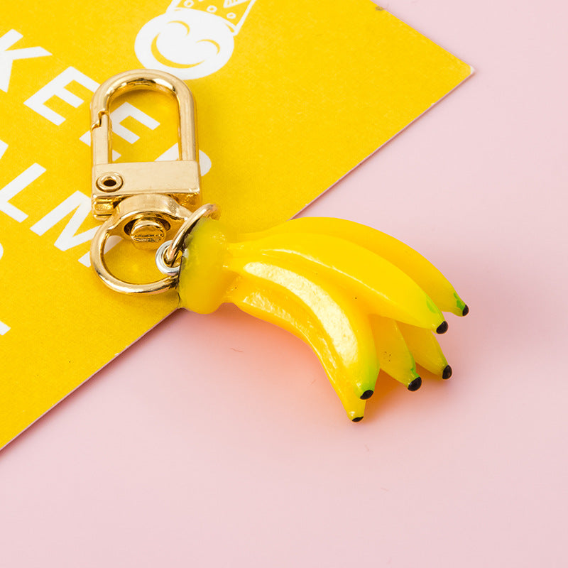 Plastic Fruit Keychain Colorful Glossy Charm Fun Summer Theme 10