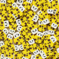 Mushroom Clay Beads 10mm Yellow Dotted Polymer 100pcs 6