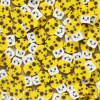 Mushroom Clay Beads 10mm Yellow Dotted Polymer 100pcs 6
