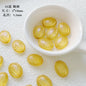 Vintage Flower Oval Acrylic Beads Transparent Gold Accents 1pc 7