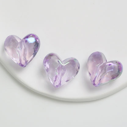 Transparent UV Plating Faceted Pentagram Love Acrylic Beads 19-20mm 50pcs 19