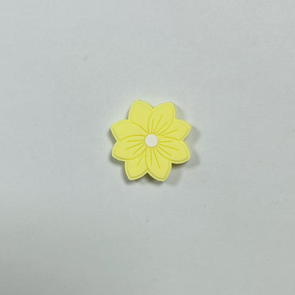 Silicone Focal Beads Flower Macaron Color Etched Petal Design 20pcs 9