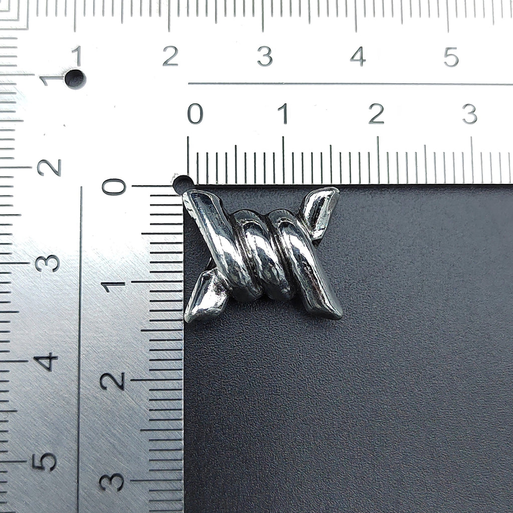 Imitation Hemp Rope Metal Beads 16mm Silver Tone Alloy 50pcs 3