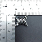 Imitation Hemp Rope Metal Beads 16mm Silver Tone Alloy 50pcs 3