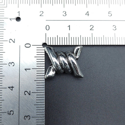 Imitation Hemp Rope Metal Beads 16mm Silver Tone Alloy 50pcs 3
