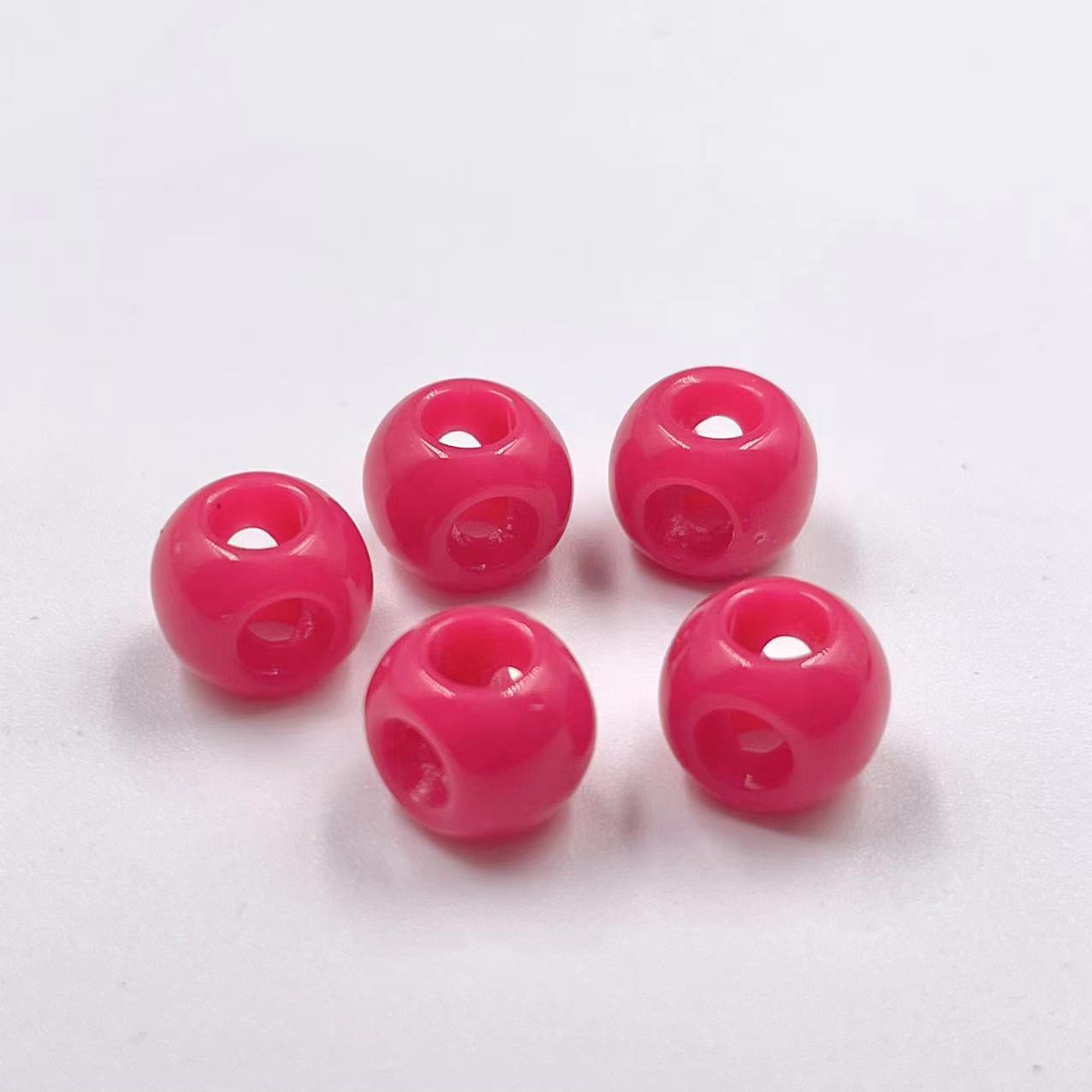 Colored Four-Hole Acrylic Beads Large Hole Chunky Mixed Finishes 100pcs 9