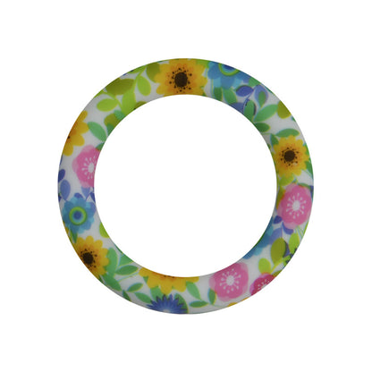65mm Printed Silicone Rings Floral and Geometric Designs
