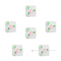 Frosted Square Glass Beads 12mm Hand-Painted Rose Design 4pcs 6