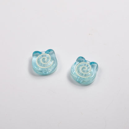 Clear Bear Biscuit Acrylic Beads 12mm Translucent Swirl 50pcs 10