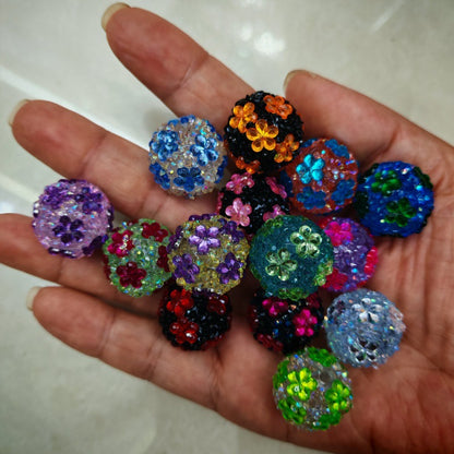 Crystal Bubblegum Beads 20mm Plum Blossom Cluster Mixed Colors 50pcs 7