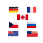 Silicone Focal Beads National Flag Rectangular Design 20pcs 4