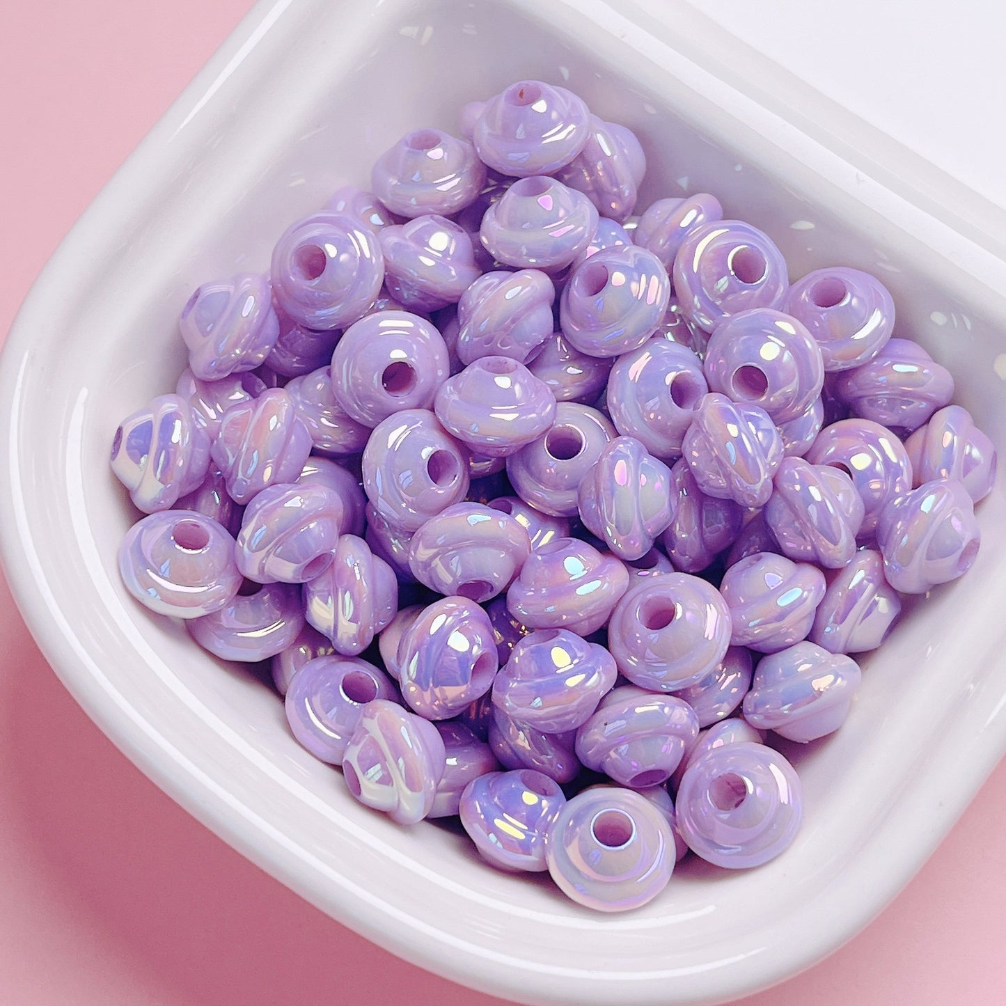Plating Small Flying Saucer Acrylic Beads 10mm UV Colors Mixed 20pcs 12