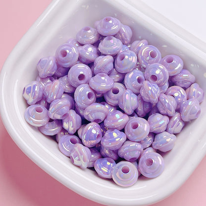 Plating Small Flying Saucer Acrylic Beads 10mm UV Colors Mixed 20pcs 12