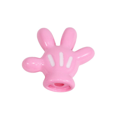 Colorful Mickey Gloves Acrylic Beads 18mm 20pcs 17