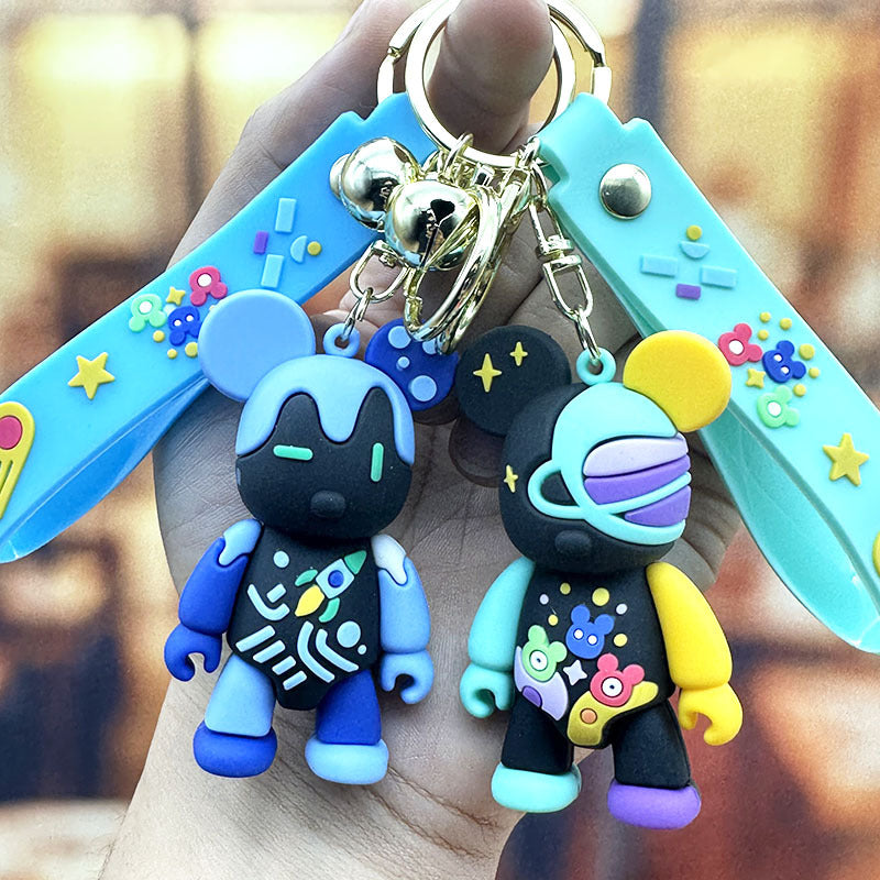 PVC Graffiti Bear Keychain Trendy Street Art Design
