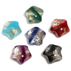 Frozen Gild Star Resin Beads 21mm Jewel Tone Gold Flake 25pcs 5