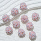 Embellished Flower Cluster Clay Beads 20mm Gradient Rose 10pcs 11