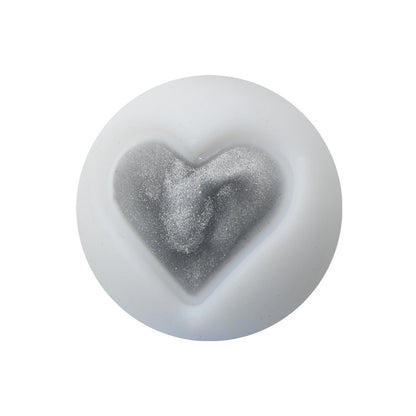 15mm Heart Silicone Beads Multi Color Layered Two Tone Matte 50pcs 12